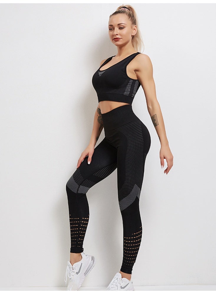 general 2026 2-piece fitness clothes - sports vest and tight pants for cross-border buttock-raising and leg-closing yoga nine-inch pants for women's yoga set - Image 1